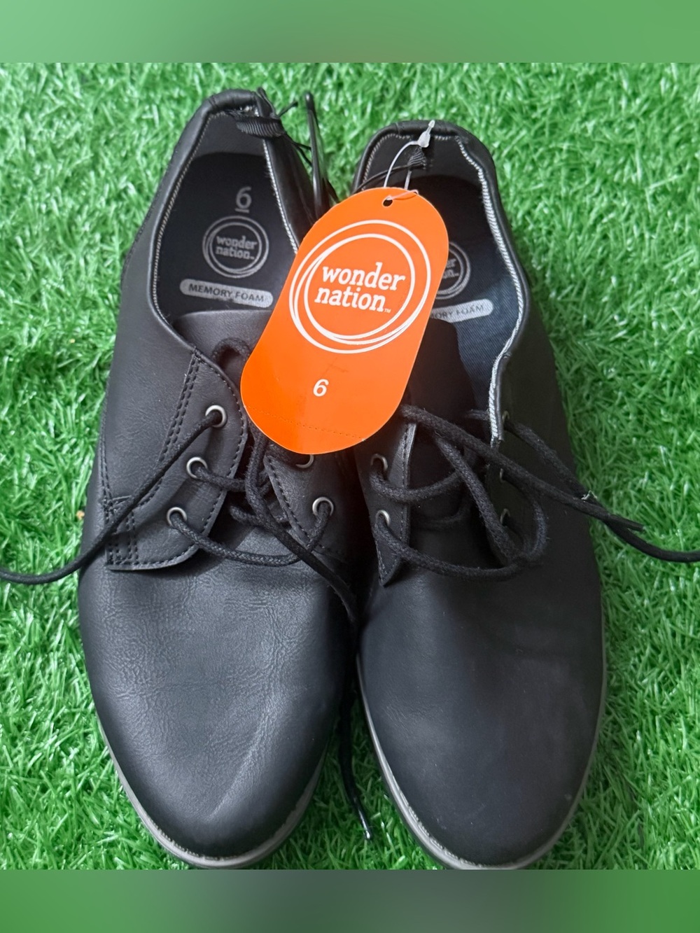 wonder nation Kid’s Black Lace-Up Oxford Casual Shoes Size 6